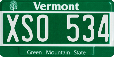 VT license plate XSO534
