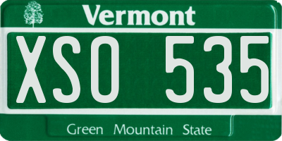 VT license plate XSO535