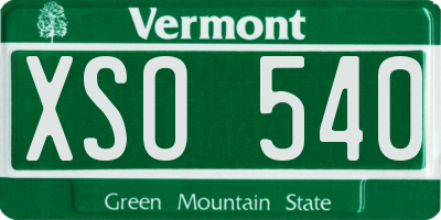 VT license plate XSO540