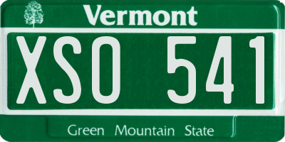 VT license plate XSO541