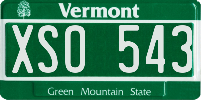 VT license plate XSO543