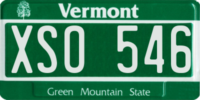 VT license plate XSO546
