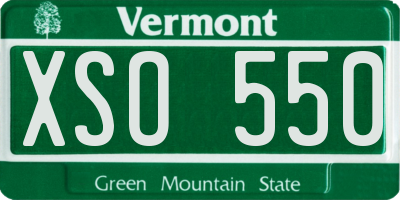 VT license plate XSO550