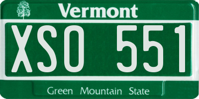 VT license plate XSO551