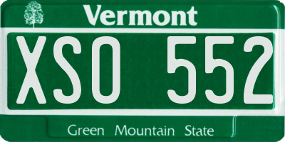 VT license plate XSO552