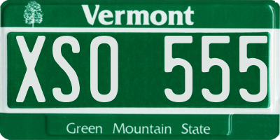 VT license plate XSO555