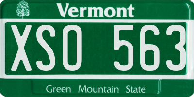 VT license plate XSO563