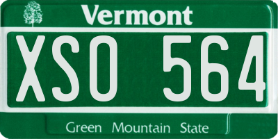 VT license plate XSO564
