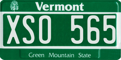 VT license plate XSO565