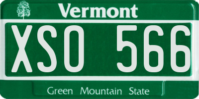 VT license plate XSO566