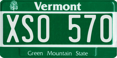 VT license plate XSO570