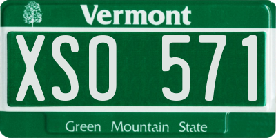 VT license plate XSO571