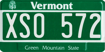 VT license plate XSO572