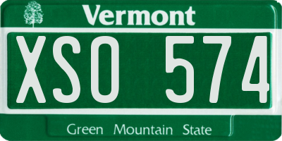 VT license plate XSO574