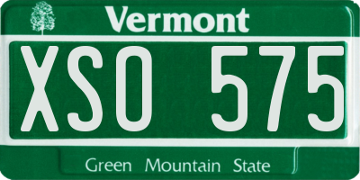 VT license plate XSO575