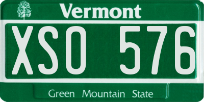 VT license plate XSO576