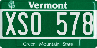 VT license plate XSO578