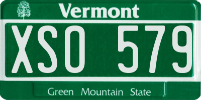 VT license plate XSO579