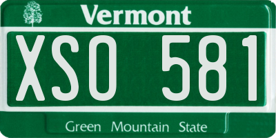 VT license plate XSO581