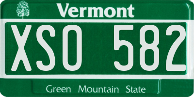 VT license plate XSO582