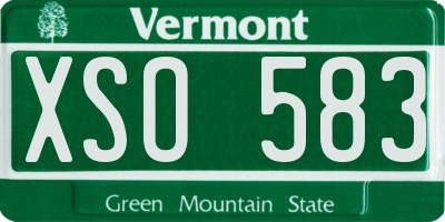 VT license plate XSO583