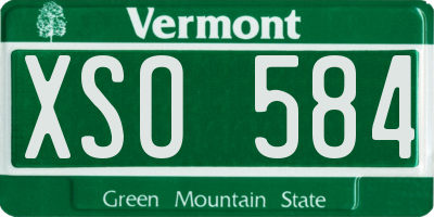 VT license plate XSO584