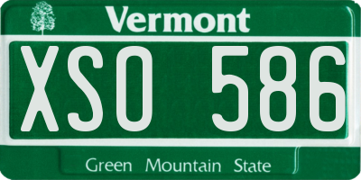 VT license plate XSO586