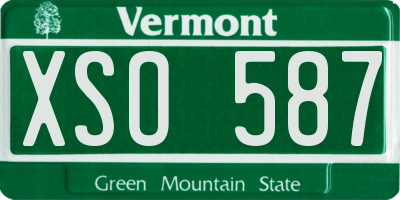 VT license plate XSO587