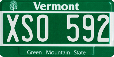 VT license plate XSO592