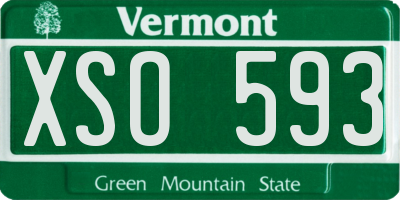 VT license plate XSO593