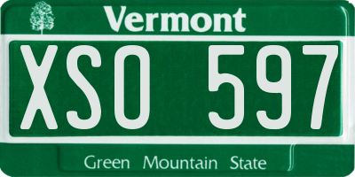 VT license plate XSO597