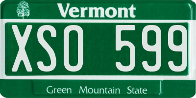VT license plate XSO599