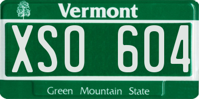 VT license plate XSO604