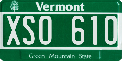 VT license plate XSO610