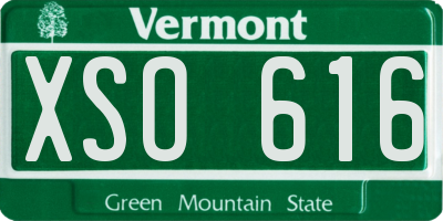 VT license plate XSO616