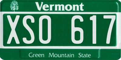 VT license plate XSO617