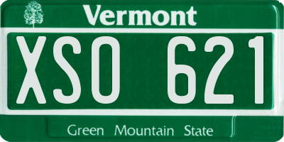 VT license plate XSO621