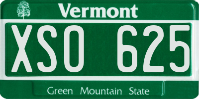 VT license plate XSO625