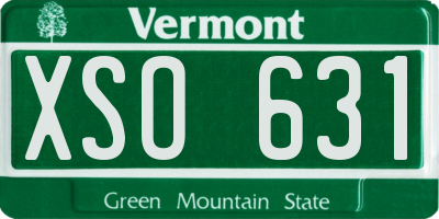 VT license plate XSO631