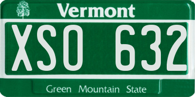 VT license plate XSO632