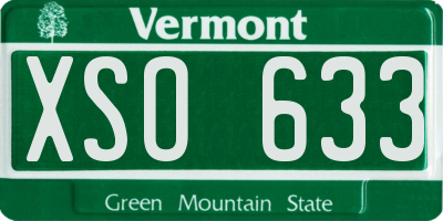 VT license plate XSO633