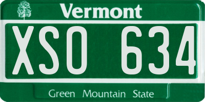 VT license plate XSO634