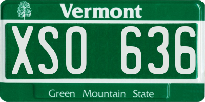 VT license plate XSO636
