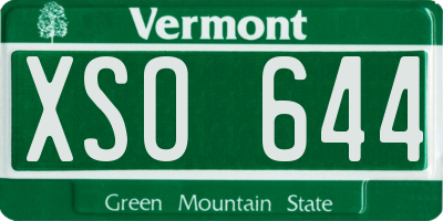 VT license plate XSO644