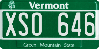 VT license plate XSO646