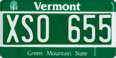 VT license plate XSO655