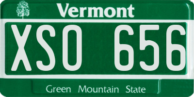 VT license plate XSO656