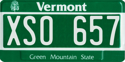 VT license plate XSO657