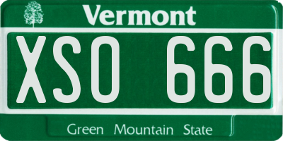 VT license plate XSO666