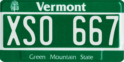 VT license plate XSO667